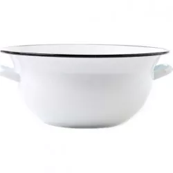 Smaltovaný krajáč / mísa ø 34 cm bílá