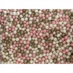 Cukrovo-rýžové perly růžovo-bílo-zlaté 5mm 1kg - I LOVE CAKES