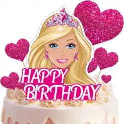 Zápich na dort Happy Birthday Barbie 9ks - Cakesicq