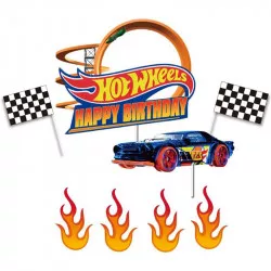 Zápich na dort Happy Birthday Hot Wheels 8ks - Cakesicq