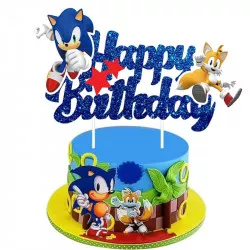 Zápich na dort Happy Birthday Sonic 5ks - Cakesicq