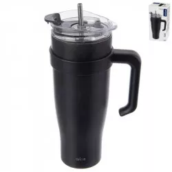 Hrnek TERMO pohár nerez/UH+brčko 1,2 l černá - Orion