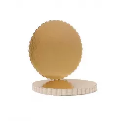 Podložka dortová zlatá se zdobeným okrajem 24cm 3mm - Gyertyakovacs