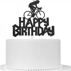 Zápich na dort Happy Birthday cyklista 10ks - Cakesicq