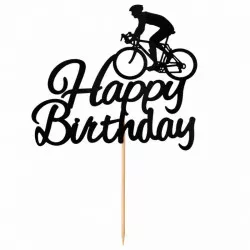 Zápich na dort Happy Birthday cyklista 10ks - Cakesicq