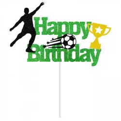 Zápich na dort Happy Birthday fotbal 5ks - Cakesicq