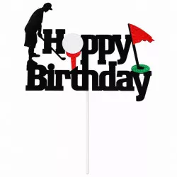 Zápich na dort Happy Birthday golf 5ks - Cakesicq
