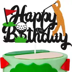 Zápich na dort Happy Birthday golf 5ks - Cakesicq