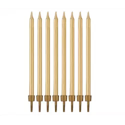 Zlaté svíčky na dort 10cm 8ks - Godan