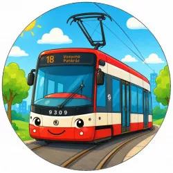 Jedlý papír tramvaj malovaná 19,5 cm - Pictu Hap