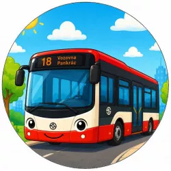Jedlý papír autobus kreslený 19,5 cm - Pictu Hap