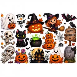 Jedlý papír Roztomilé halloweenské postavičky - PICTURE