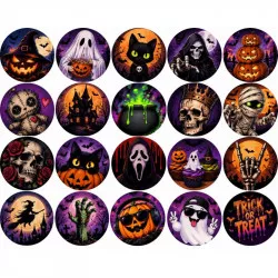 Jedlý papír Halloweenské postavičky na cupcakes - PICTURE