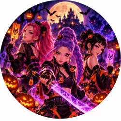Jedlý papír k- pop halloweenské lovkyně démonů 19,5cm - PICTURE