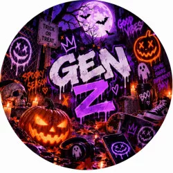Jedlý papír Gen Z halloween 19,5cm - PICTURE