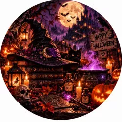 Jedlý papír Čarodejnické halloween 19,5cm - PICTURE
