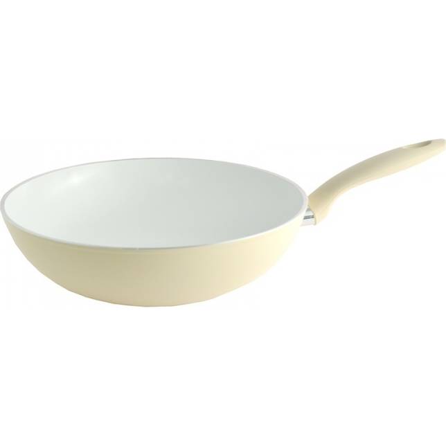 Pánev WOK keramická – O 28 cm, bílá – Black&White Edition - Fissler