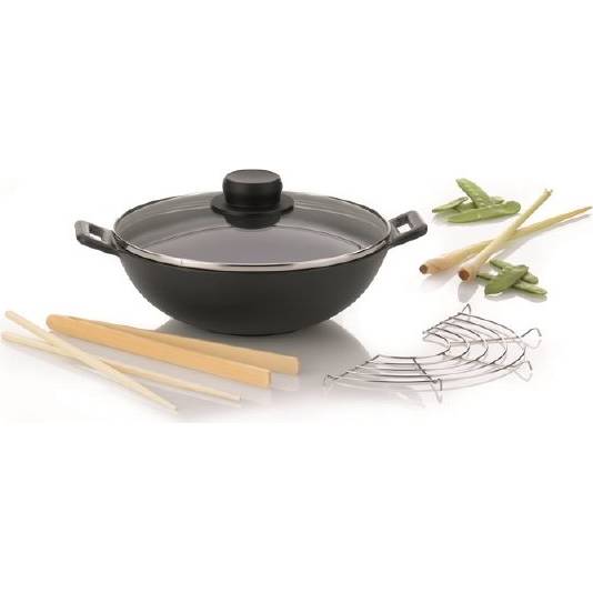 Fotografie WOK pánev MINI 24 cm litinový 5-dílný set KELA KL-77747 Kela