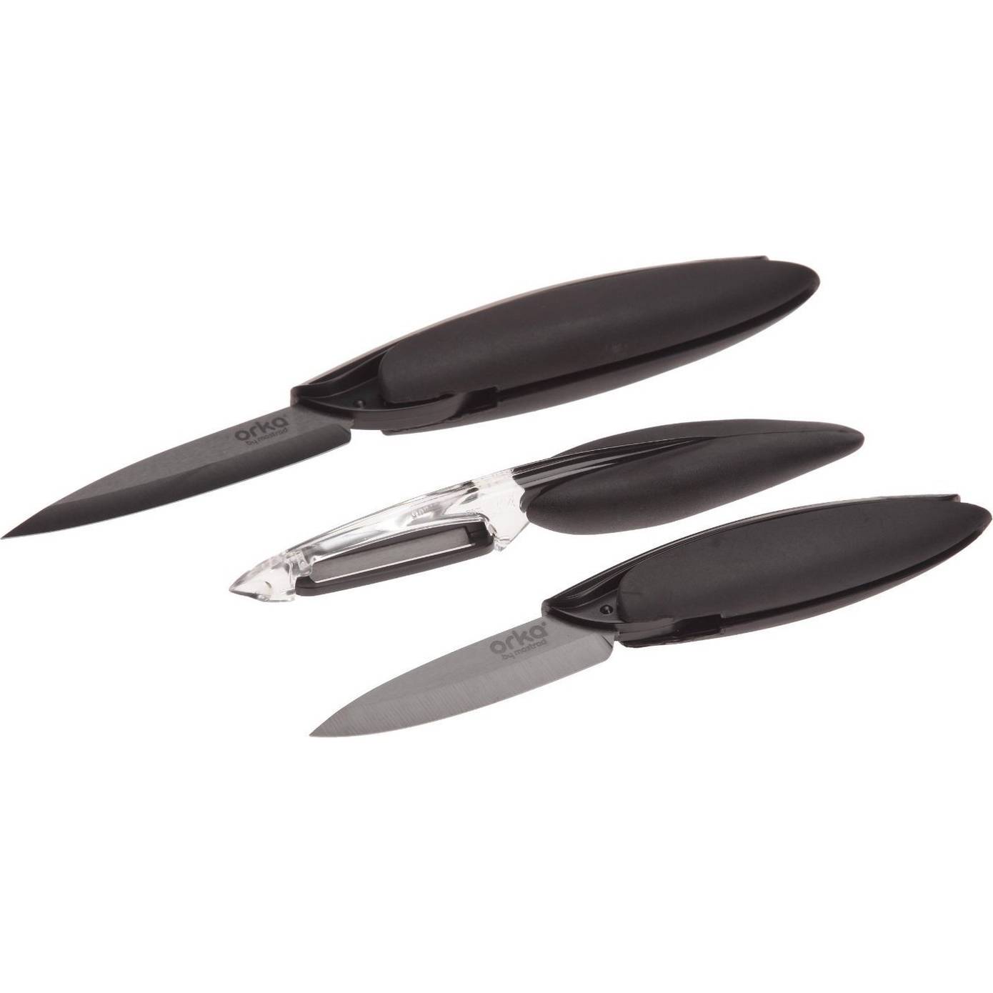 Keramické nože a škrabka Mastrad černá - Mastrad