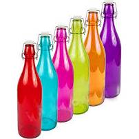 Skleněná láhev s klipem 1l - různé barvy - BIOWIN