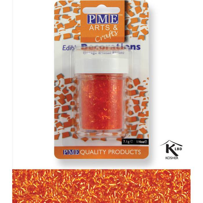 Sypání Glitter Flakes - oranžové - PME