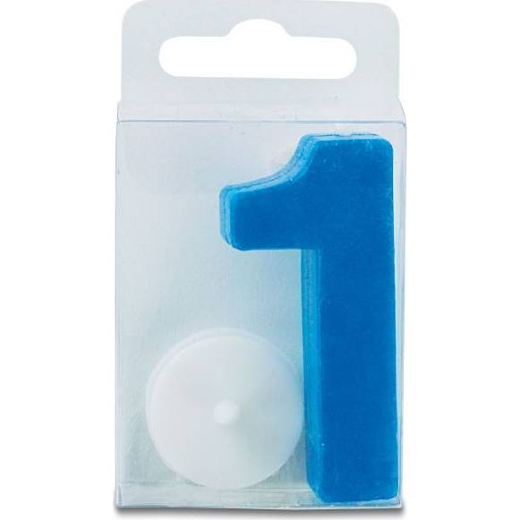 Svíčka ve tvaru číslice 1 - mini, modrá - Stadter