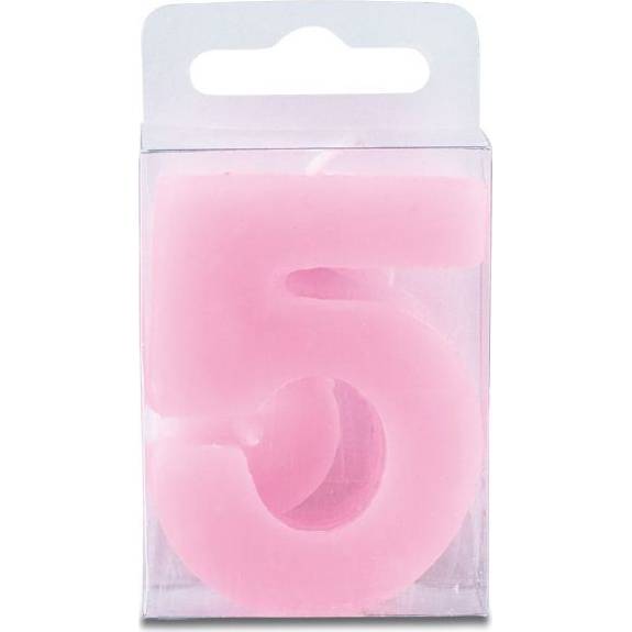 Svíčka ve tvaru číslice 5 - mini, růžová - Stadter