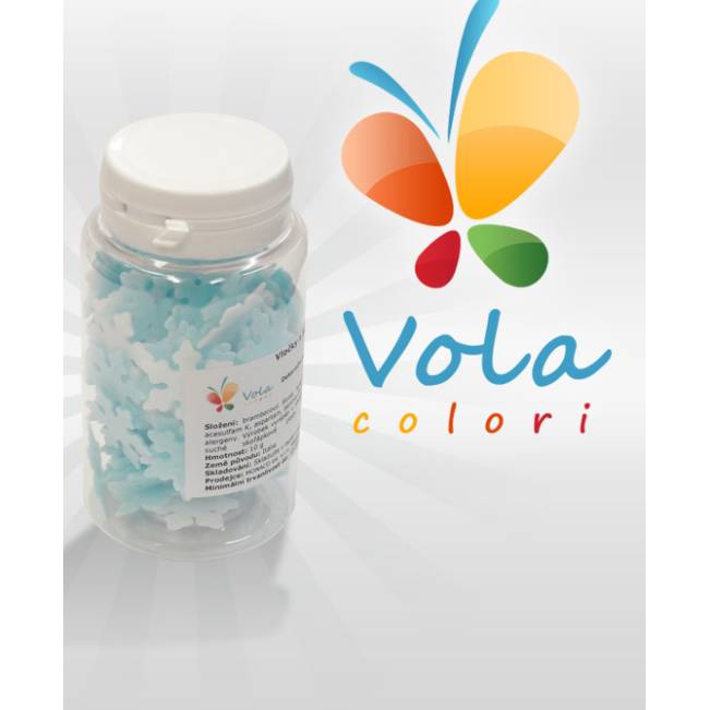 Vločky z jedlého papíru 10g - bílo-modré - Vola colori