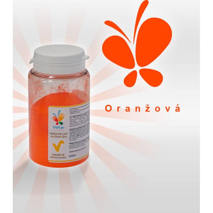 Prachová barva na čokoládu 25g - oranžová - Vola colori