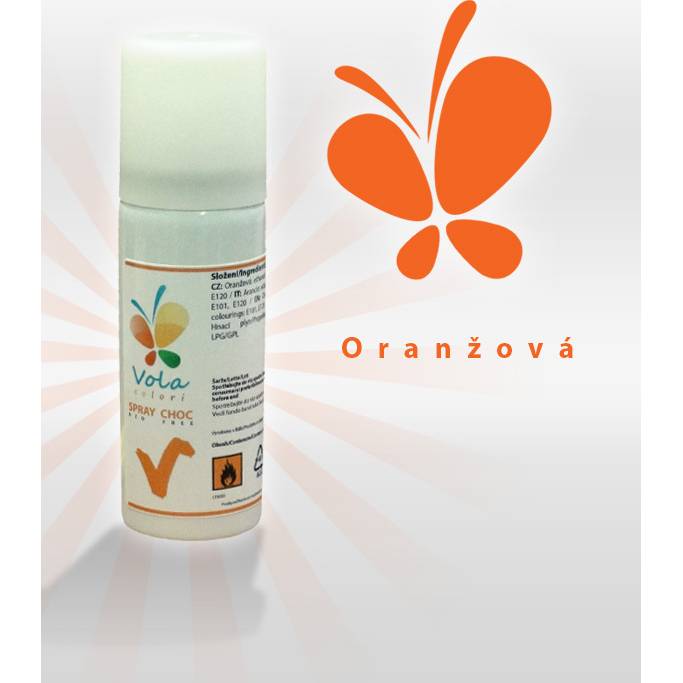 Barva ve spreji na čokoládu 50ml - oranžová - Vola colori