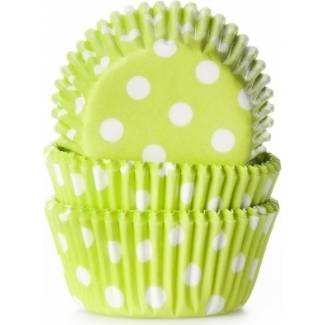 Cukrářský košíček zelený puntíkovaný mini 60ks - House of Marie
