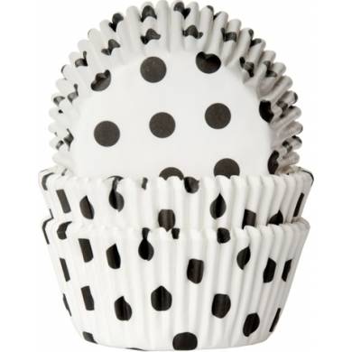 Papírový košíček na muffiny puntíky černé 50ks - House of Marie