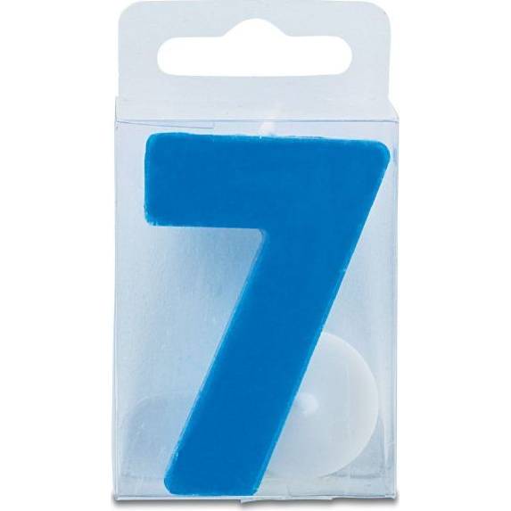 Svíčka ve tvaru číslice 7 - mini, modrá - Stadter