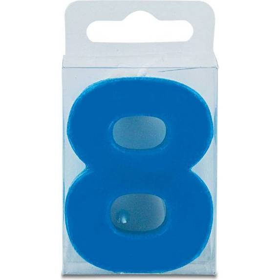 Svíčka ve tvaru číslice 8 - mini, modrá - Stadter