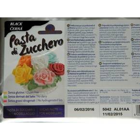 Modelovací hmota PASTA DI ZUCHERO 1Kg černá - Master Martini