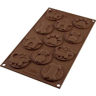 Silikonová forma na čokoládu – psí známky - Silikomart