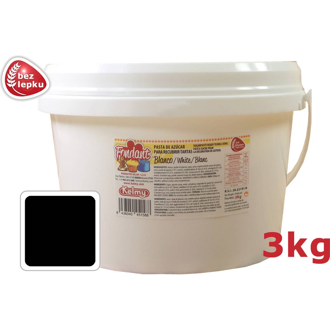 Potahovací hmota 3 Kg černá - Kelmy