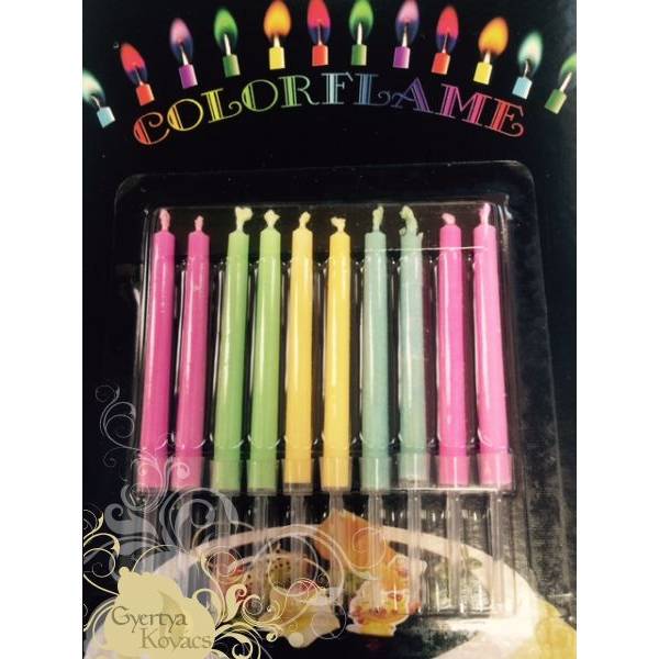 Svíčky s barevným plamenem 10ks - 
