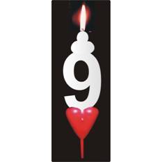 Dortová svíčka se srdíčkem číslice 9 - PREZENT