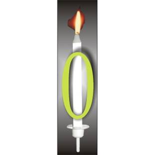 Dortová svíčka reflexní číslo 0 - PREZENT