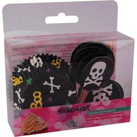 Košíček na muffiny s dekorací piráti 24ks - Silikomart