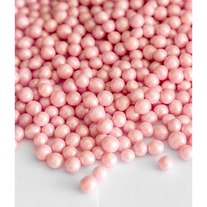 Cukrové perly růžové perleťové (50g) - 