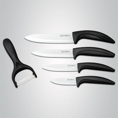 Sada keramických nožů RL-C4 + škrabka černá - RoyaltyLine