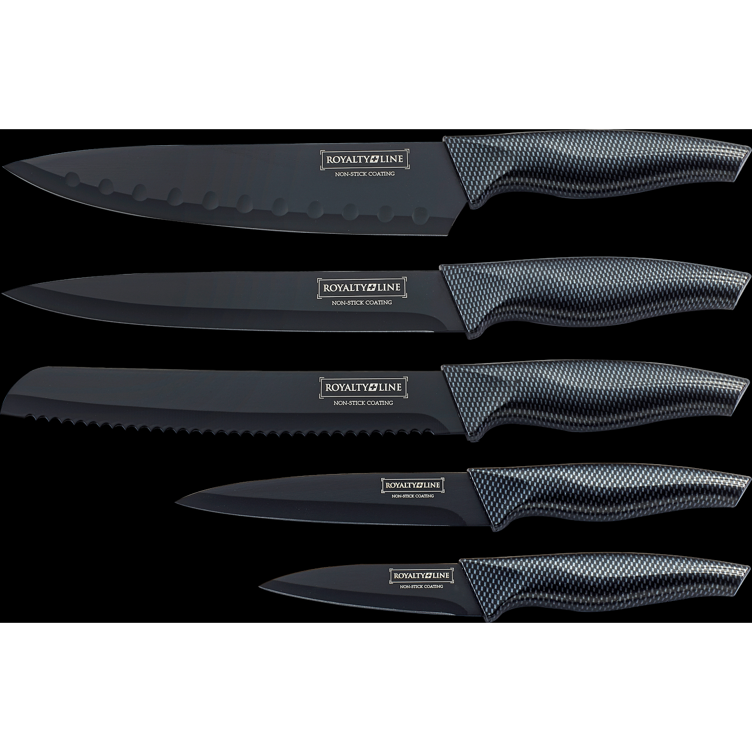 6-dílná sada nožů s antiadhezní vrstvou RL-CB5 s karbonovým vzorem - RoyaltyLine