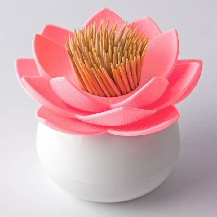 Fotografie Stojánek na párátka Lotus, bílý/růžový - QUALY