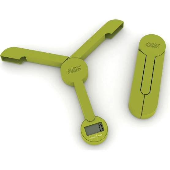 Skládací kuchyňská digitální váha Tri-Scale, zelená - Joseph Joseph
