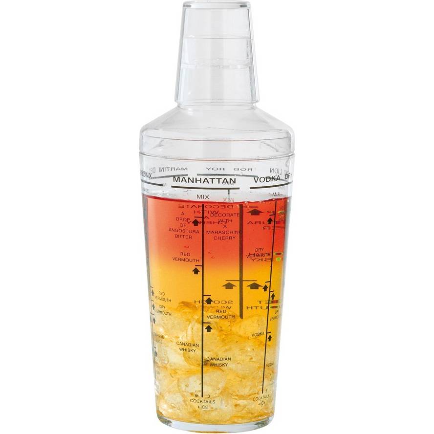 Shaker na koktejly s recepty na nádobě - 500 ml - Leopold