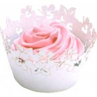 PME Krajkový košíček Bílé květiny 12ks 50 mm