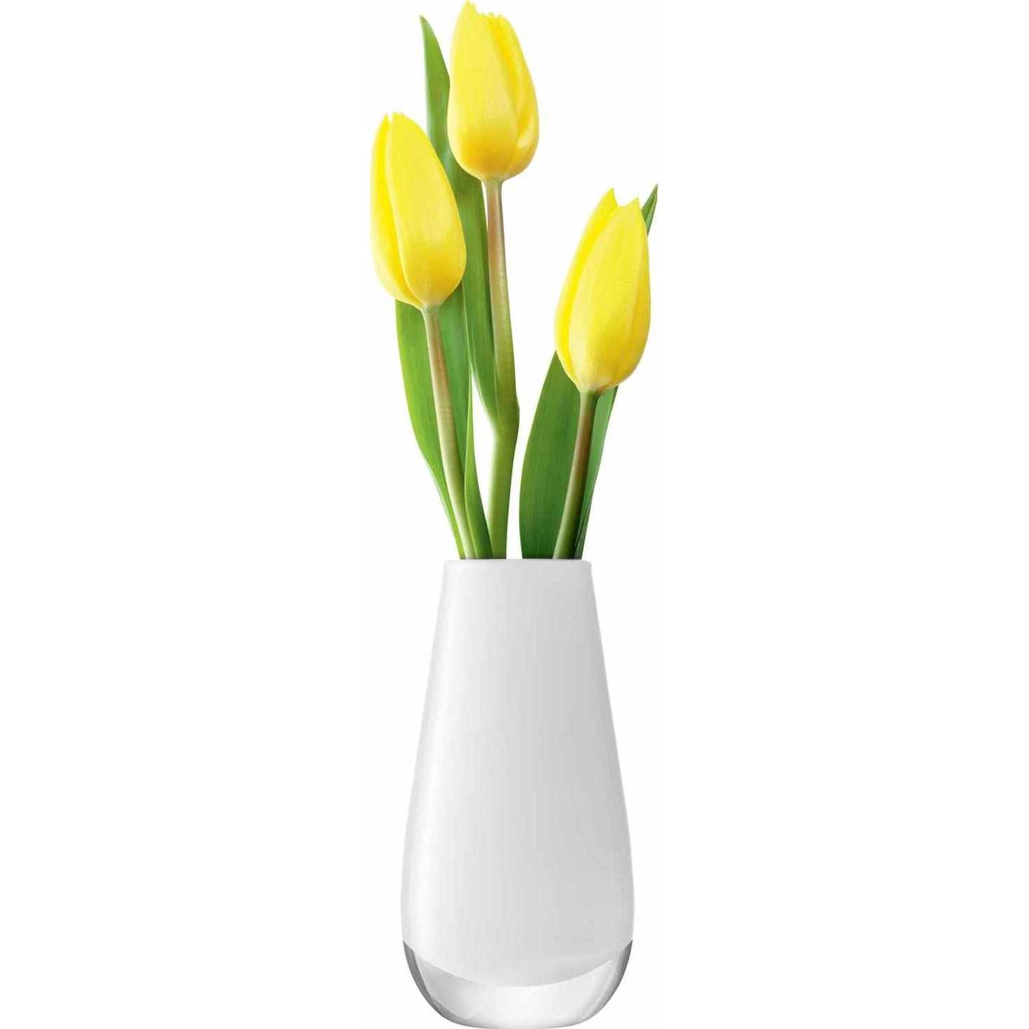LSA Flower skleněná váza malá, 14cm, bílá, Handmade G732-14-391 LSA International
