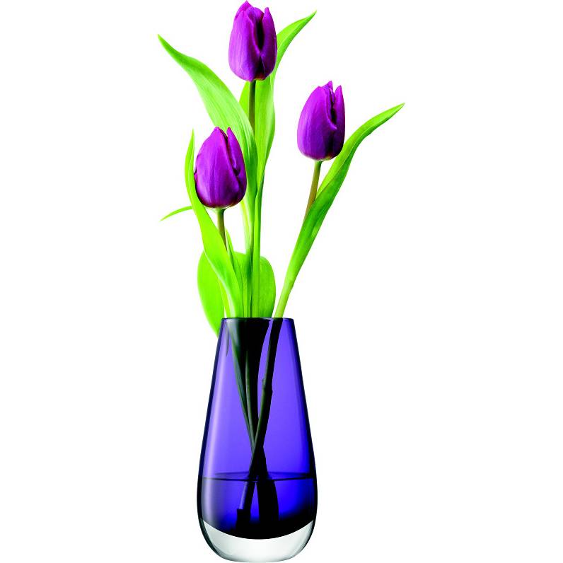 LSA Flower skleněná váza malá, 14cm, nachová/fialová, Handmade G732-14-815 LSA International